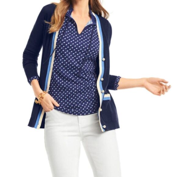 Talbots Tie Neck Pleated Top Size MP - Picture 2 of 7